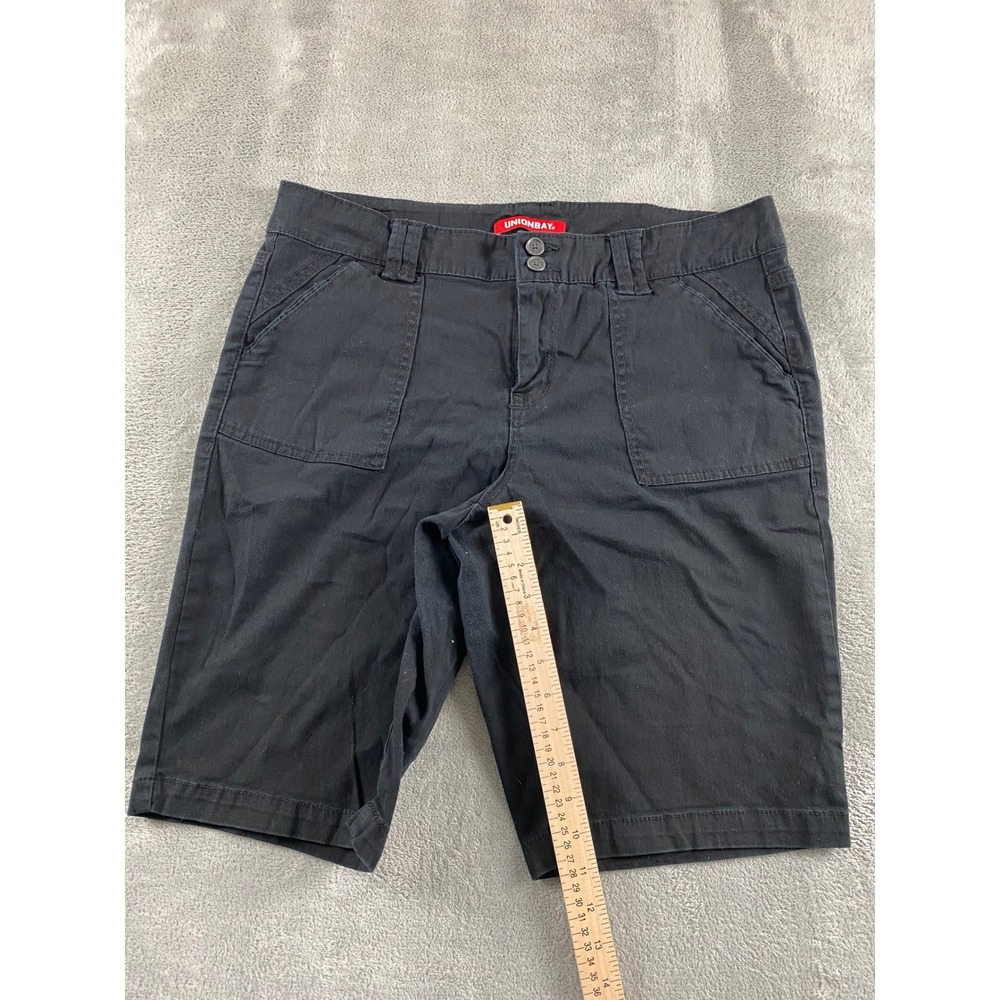 Unionbay Mens‎ Black Cargo Utility Shorts Size 17 Double Button Solid Casual - Picture 7 of 14